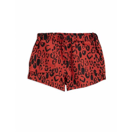 Mini Rodini Leopard Woven Shorts red Mini Rodini Leopard Woven Shorts red