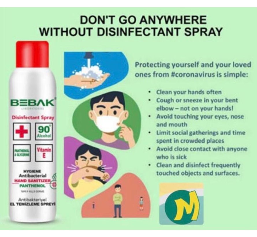 Antibacteriele desinfecterende handspray