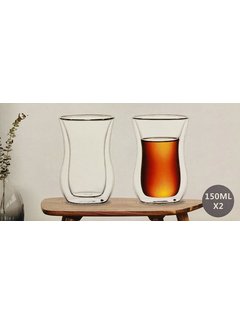 Bricard Glassware Çift camlı çay bardağı (kulpsuz)