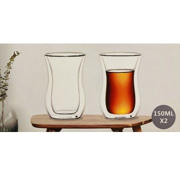 Bricard Glassware Çift camlı çay bardağı (kulpsuz)