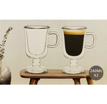 Bricard Glassware Çift camlı Irish Coffee bardakları