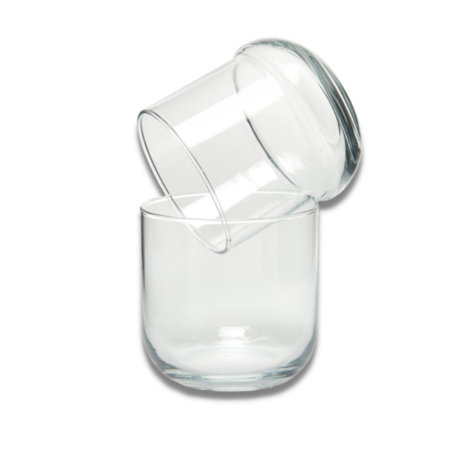 Glazen opbergpot met deksel