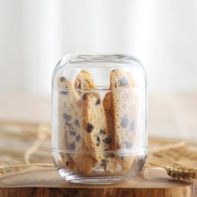 Kapaklı cam saklama kavanozu