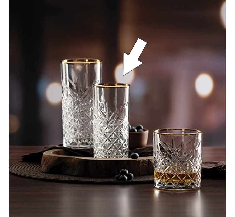 Timeless Golden Touch lange drinkglazen set van 4