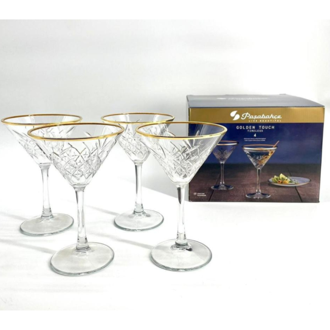 Timeless Golden Touch glasses on foot | Set of 4