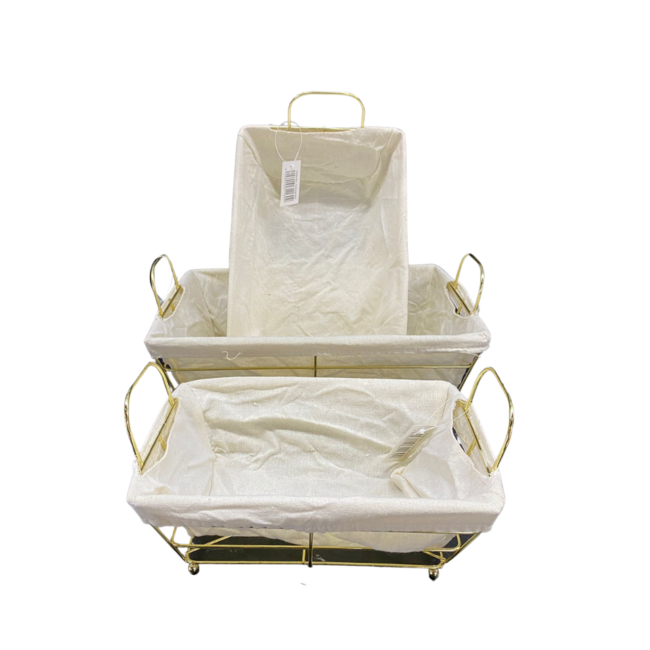 Bej ve gold ekmek sepeti