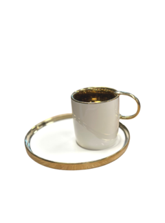 Altın ve beyaz Turk kahve seti
