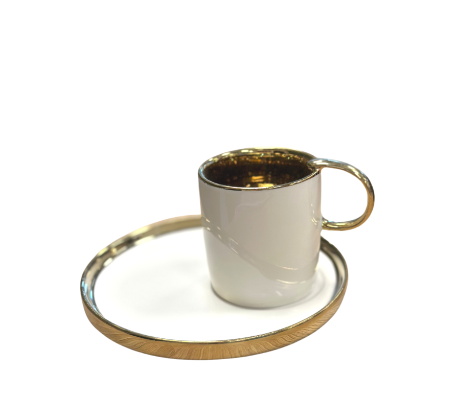 Altın ve beyaz Turk kahve seti