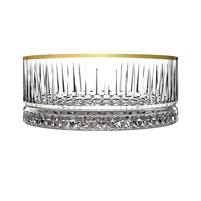 Glazen snack- en tapasschaal met gouden rand 12.9 cm