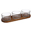 Aperitif set with acacia wood tray