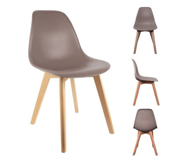 Scandinavische stoel in taupe set van 2