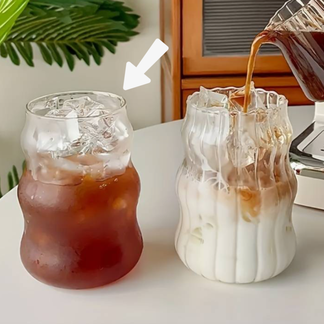 Bubbel koffieglazen set van 2