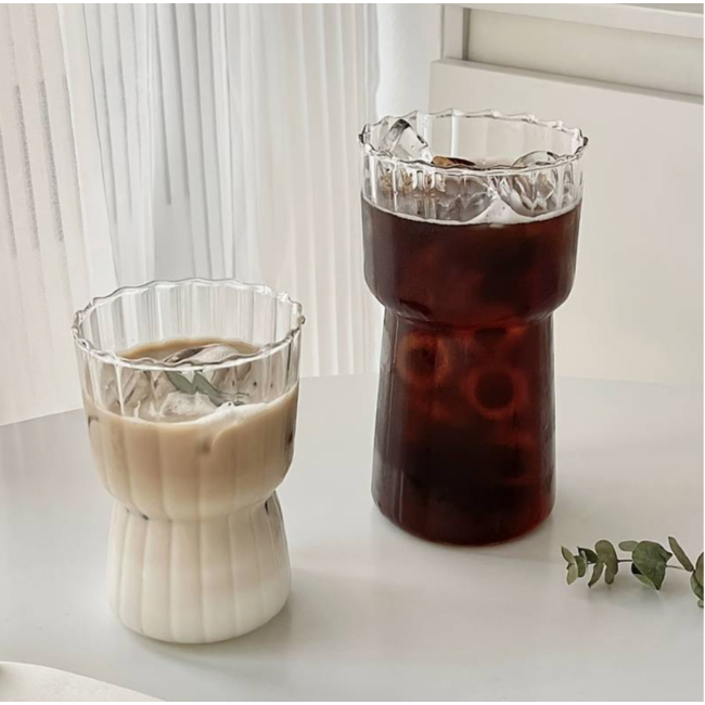 Long thin glasses set of 2