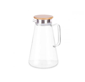 Borosilicaat kan met bamboe deksel 1.7l