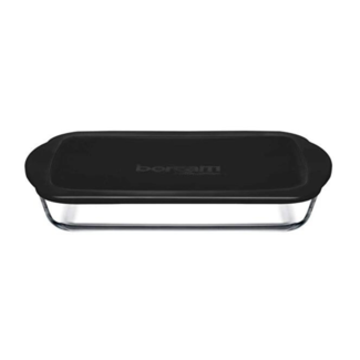 Borcam rectangular oven dish with black lid