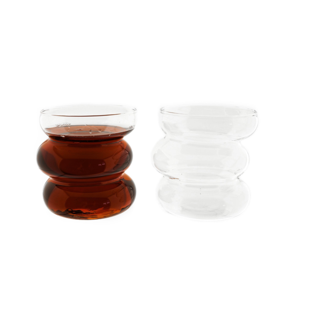 Set of 2 glasses with bubble design