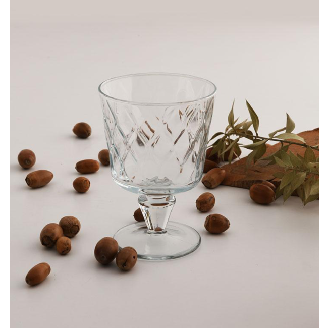 Leafy glasses on foot set of 4