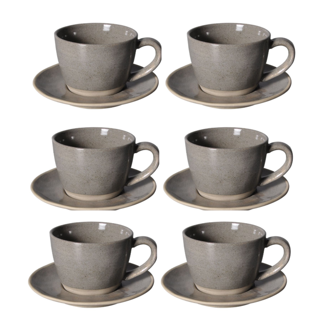 Qeramiq coffee set 12-piece dark grey