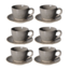 Qeramiq koffieset 12-delig donkergrijs