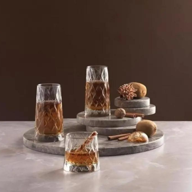 Leafy long drink glasses set of 4 -345 cc