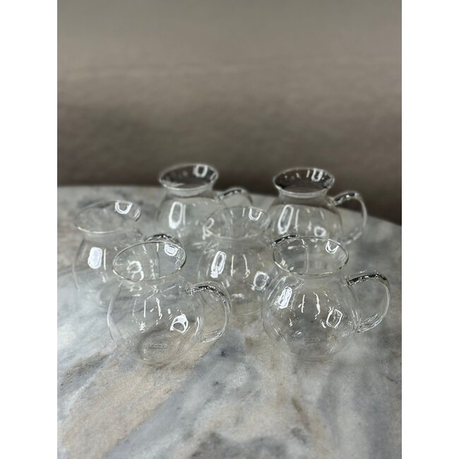 Round tea glasses with handle set of 6