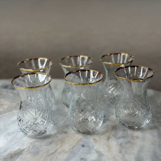 Golden Touch Timeless tea glasses set of 6