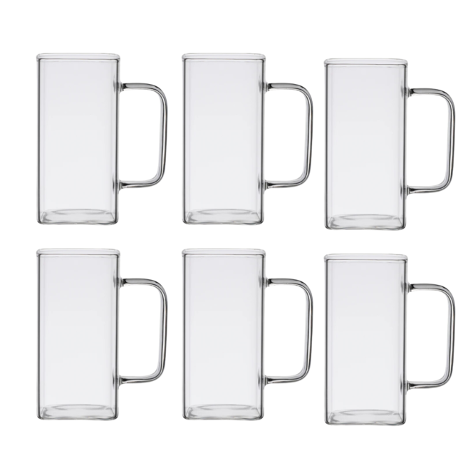 Tea glasses with a rectangular shape set of 6
