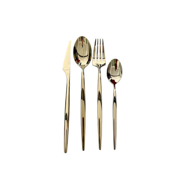 Light gold-colored cutlery set 24 pieces