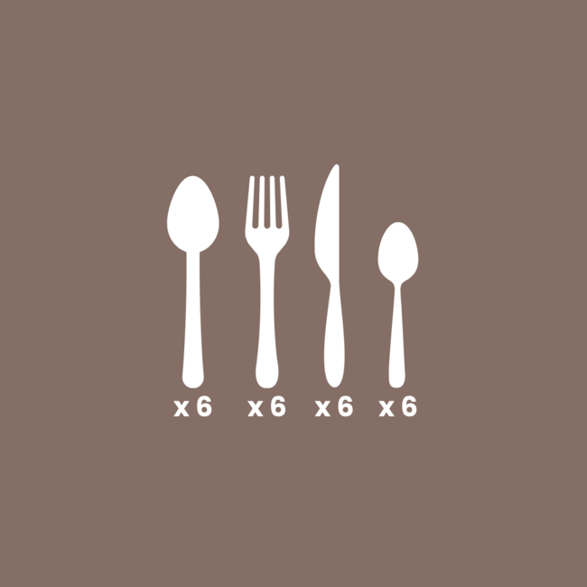 Light gold-colored cutlery set 24 pieces