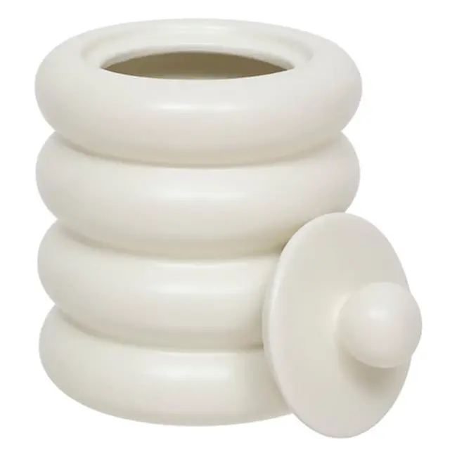 Witte keramische voorraadpot