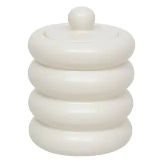 Witte keramische voorraadpot