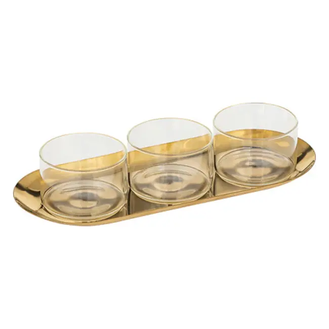 Aperitif set with golden tray