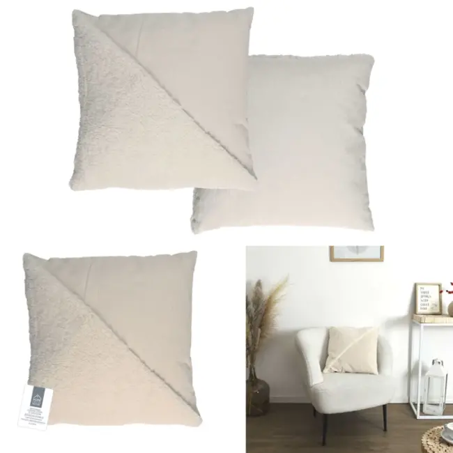 Beige bouclé cushion