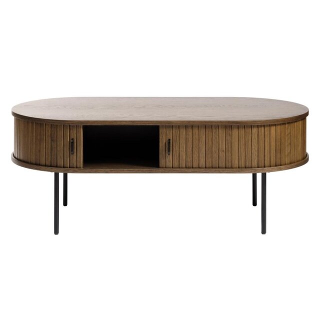 Svalka Oval Coffee Table Brown with doors - 120 cm
