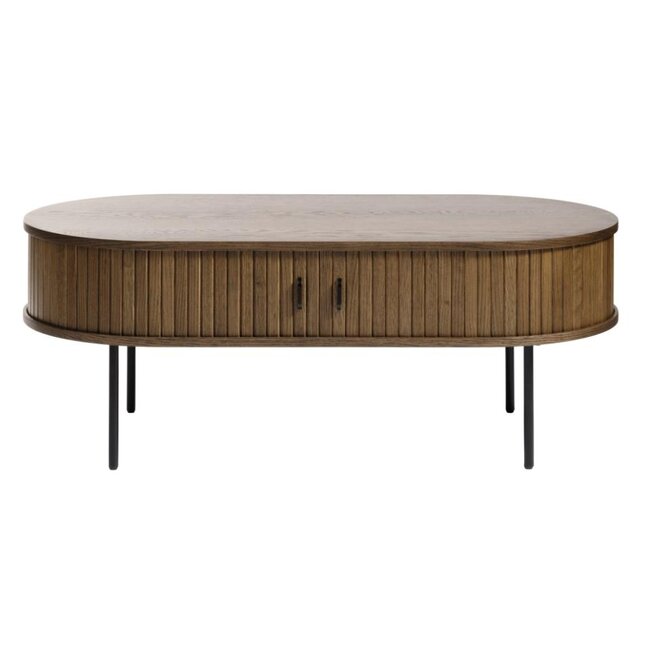 Svalka Oval Sehpa Kahverengi Kapaklı - 120 cm