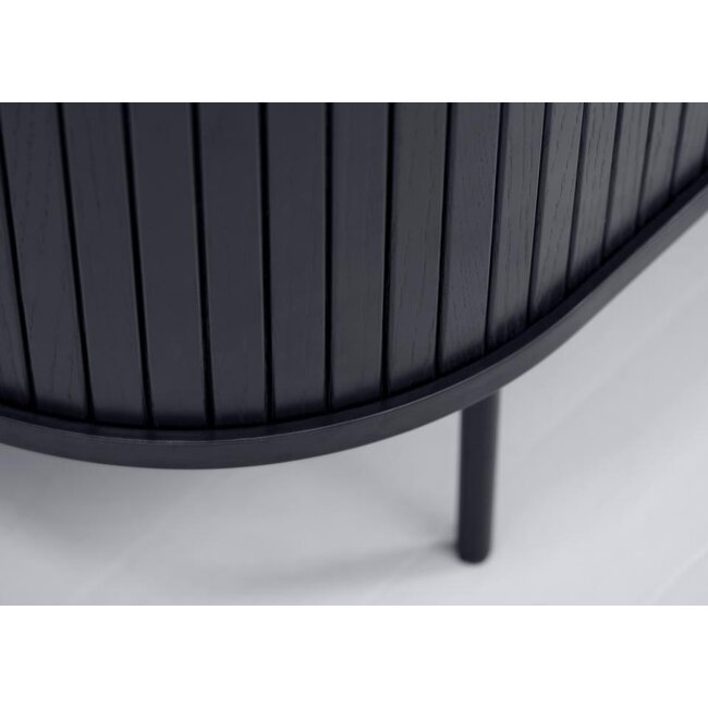 Svalka Oval Coffee Table Black with doors - 120 cm