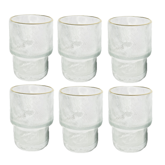 Gold glacier glasses set of 6