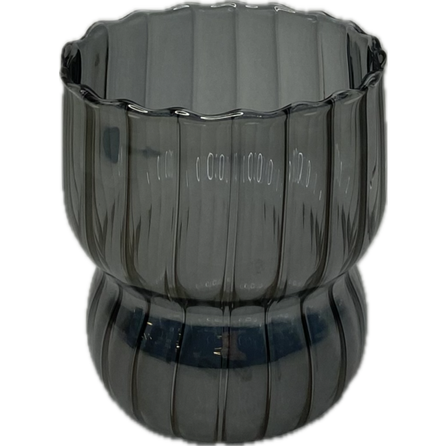 Verticaal gestreept getint  borosilicaat glazen set van 2