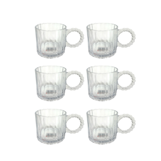 Coffee and tea glasses with handle | set of 6
