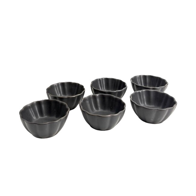 Dessertschalen en muffinvormenset van 6 - zwart