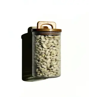 Zoha Stripe storage jar with handle 1000 ml set of 2