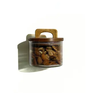 Zoha Stripe storage jar with handle 450 ml set of 2