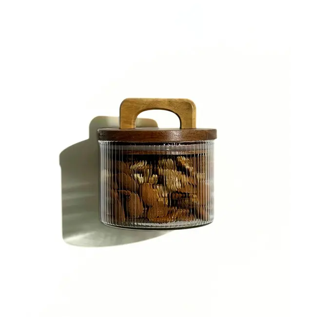 Zoha Stripe storage jar with handle 450 ml set of 2