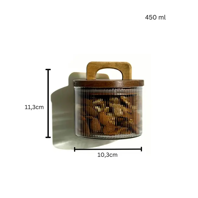 Zoha Stripe storage jar with handle 450 ml set of 2