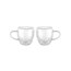 Double-walled ribbed glass set of 2