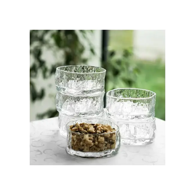 Çekiçle dövülmüş cam kaseler – 6'lı set