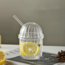 Drinking Glass with Glass Straw & Lid