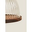 Ribbel Glazen Taartstolp met Acacia Plateau