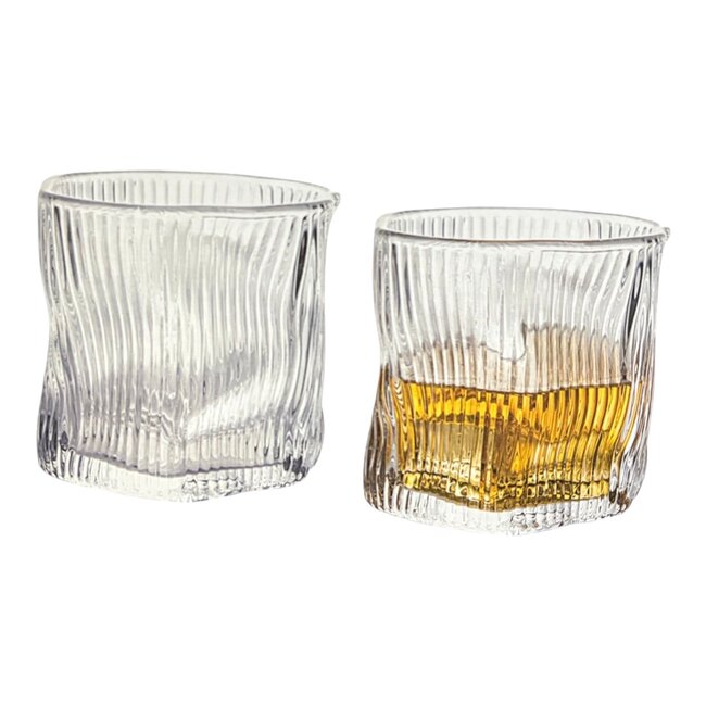 Organic Ribbed Glasses – Set of 6