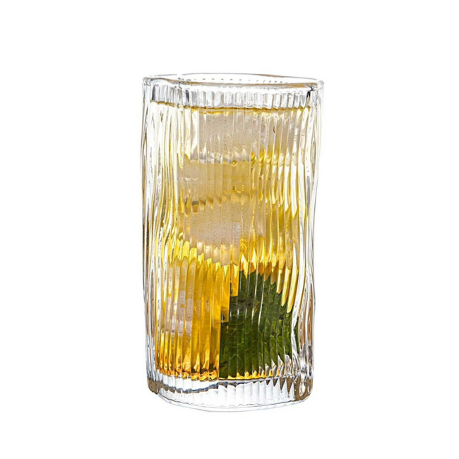Organic ribbed long drink glasses – 6-piece - Copy